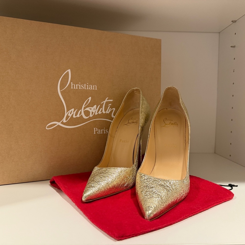 Louboutin Gold Red Bottom Heels